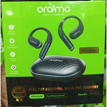 Share this product    Oraimo Open-Arc Open-Ear Enhanced Bass Boost Wireless Earphones Ear-buds OPN-675-Spacegrey
