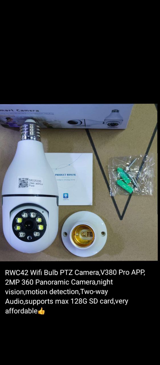 1080p Smart Home P2p PTZ IP With Bulb Socket Wifi Camera