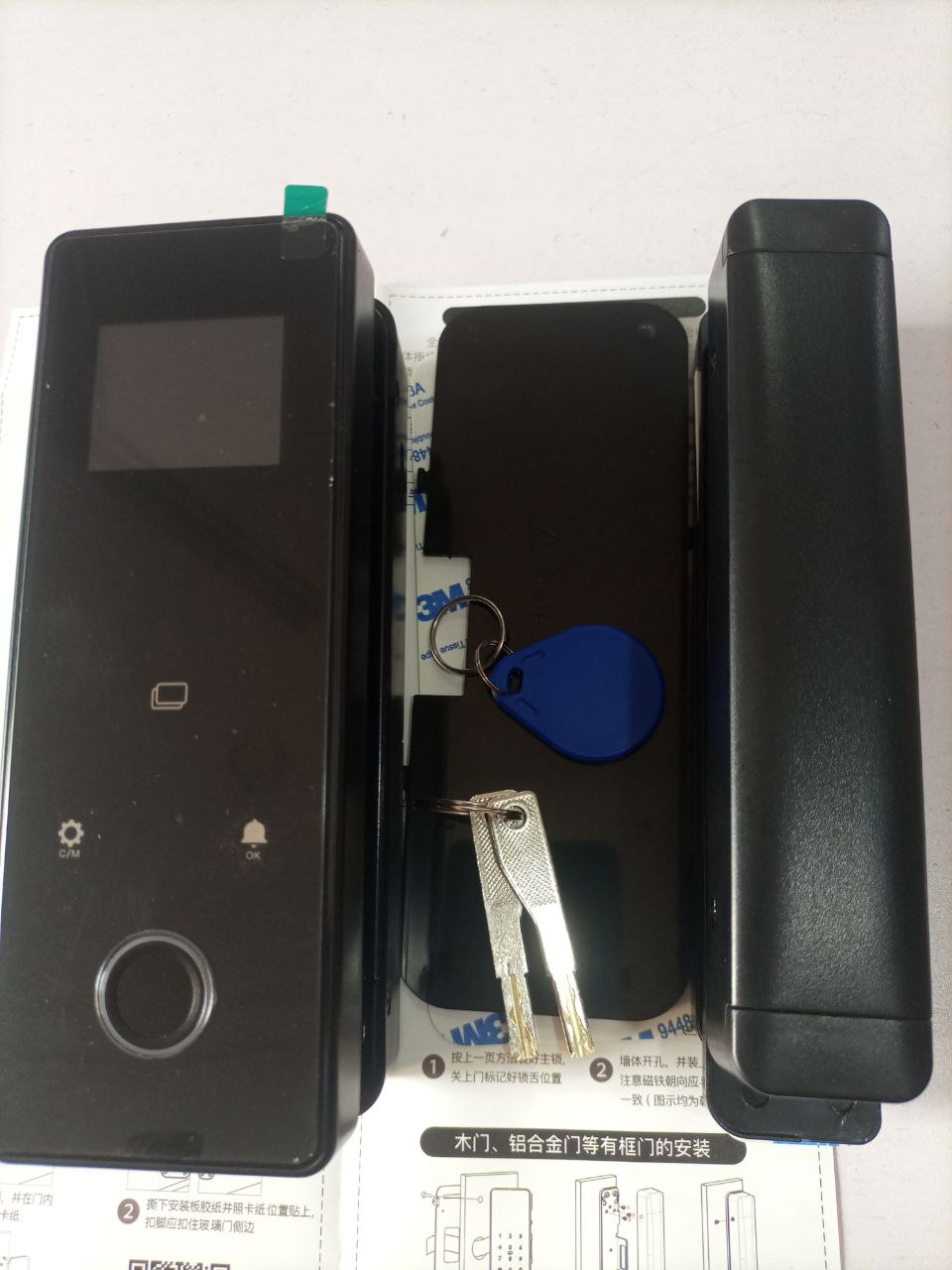 Glass Door Smart Lock, Fingerprint, Card, Pin and Manual Key
