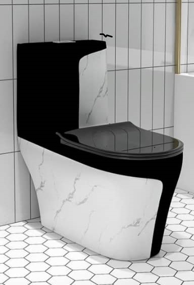MARBEL WHITE BLACK LUXURY WC