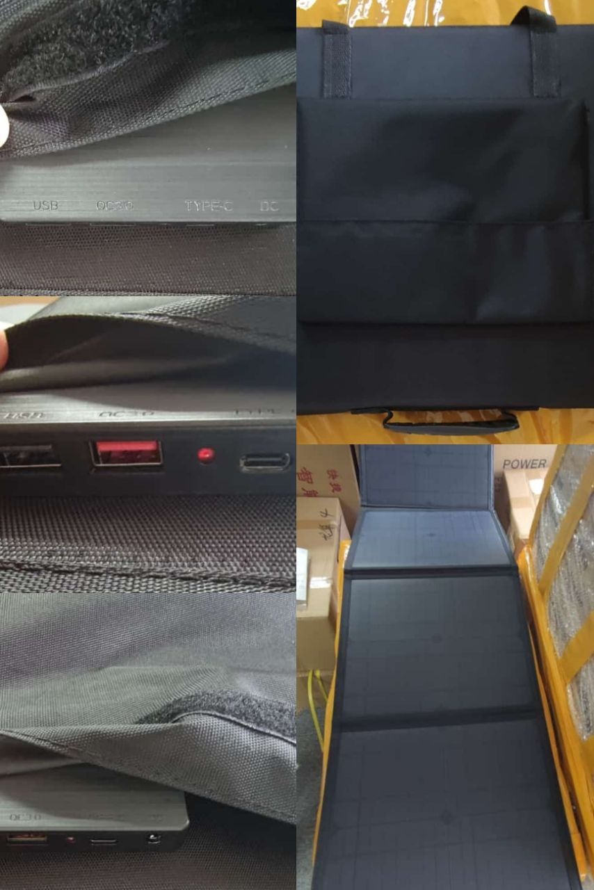 100W Portable Camping Solar Panel Output Usbx2 5V, DC12V~18V