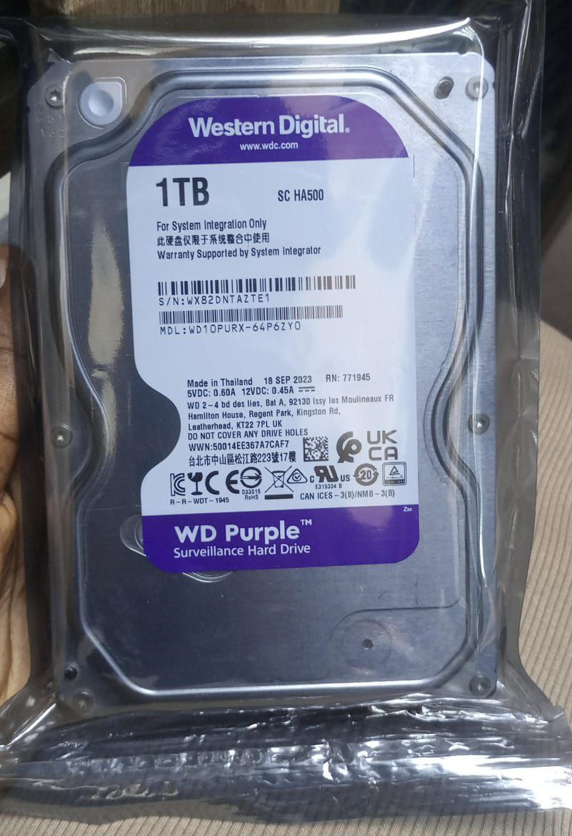 CCTV Western Digital WD Purple 1TB 3.5" SATA Hard Drive